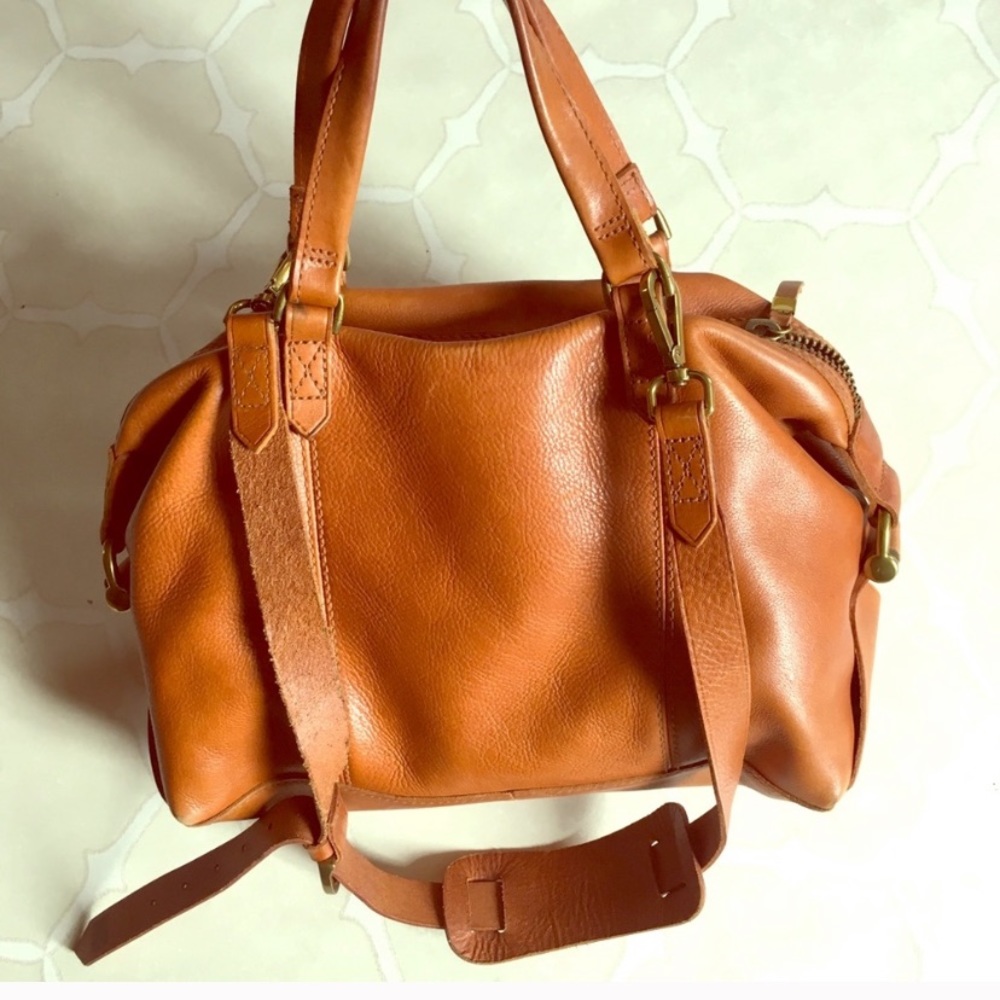 Madewell leather shoulder strap duffel bag
